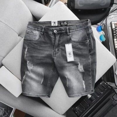 Quần short jean rách tông đen xám thời trang bigsize nam cỡ đại 130Kg - Mã 378