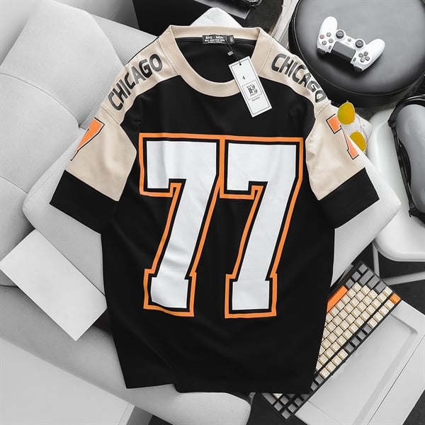 Áo thun cotton phối màu in chữ thời trang 77 (Mẫu 3) - Ảnh 2