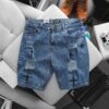 Quần short jean tông xanh cào thời trang bigsize nam cỡ đại < 140kg