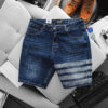 [bigsizemen] Quần short jean tông xanh sọc ngang thời trang bigsize nam cỡ đại < 140kg
