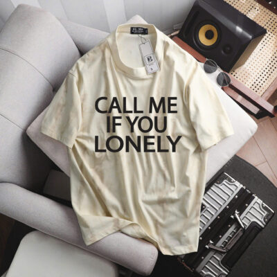 [ Big Men] Áo thun chất vải cotton màu kem loang màu in Call Me thời trang bigsize nam 85- 135 kg