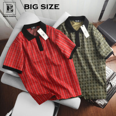 Big Men- Áo thun polo chất vải umi họa tiết thời trang bigsize nam 85- 135 kg