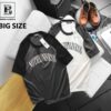 Big Men- Áo thun cotton raplan phối tay cá tính in chữ Nothingness bigsize nam 85- 135 kg