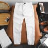 Quần jean nam bigsize màu trắng form ống đứng size 80 - 130kg