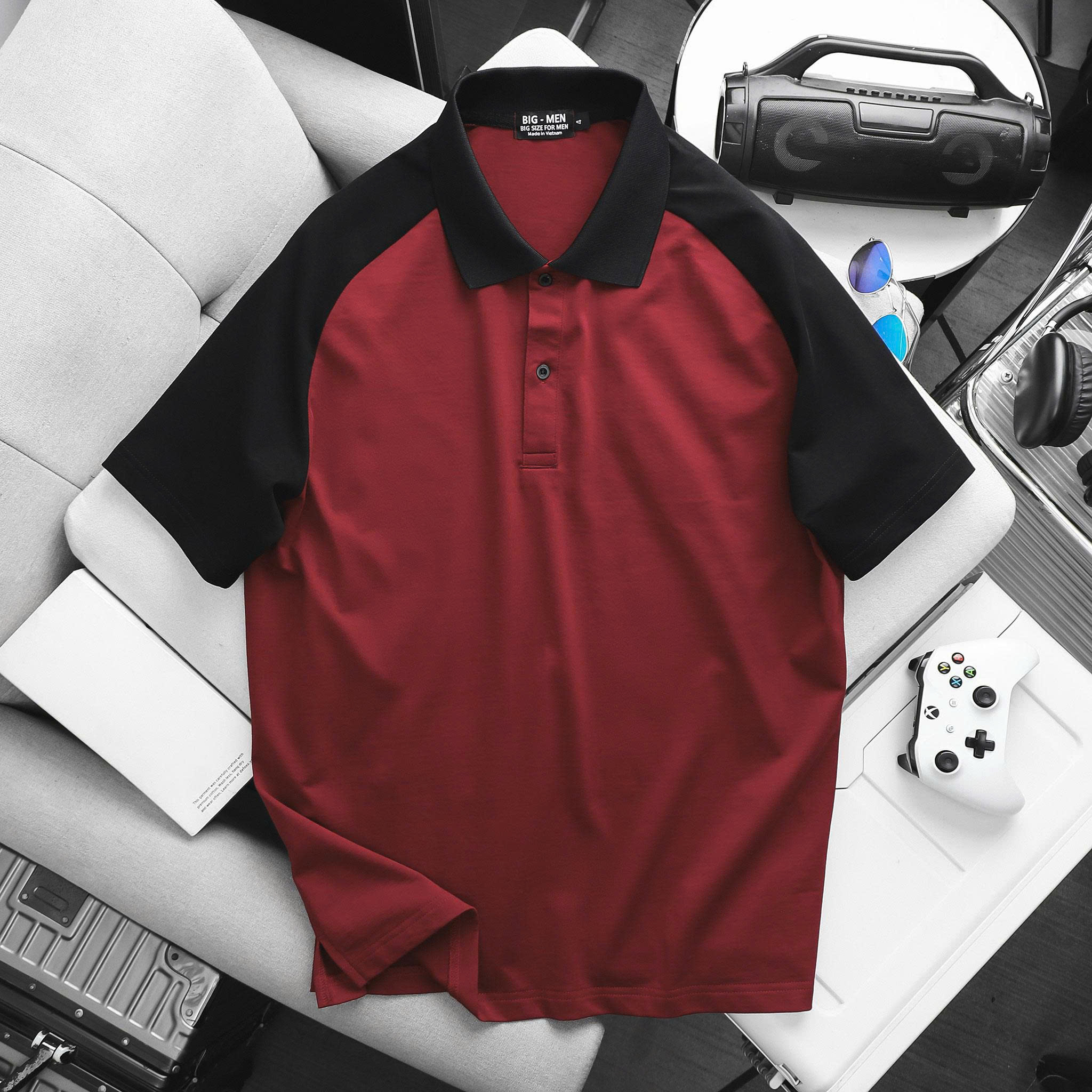 BIG MEN- Áo thun polo cotton 2 chiều phối raplan thời trang bigsize nam 85- 135kg - Ảnh 2