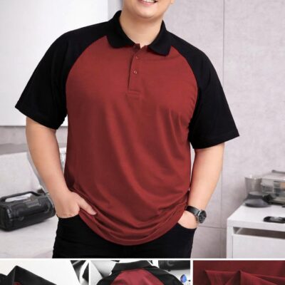 BIG MEN- Áo thun polo cotton 2 chiều phối raplan thời trang bigsize nam 85- 135kg