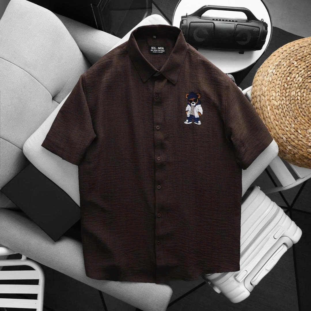 BIG MEN - Áo sơ mi tay ngắn nam big size vải đũi linen thêu họa tiết thời trang cỡ đại < 140kg - SMTN đũi thêu - Ảnh 3