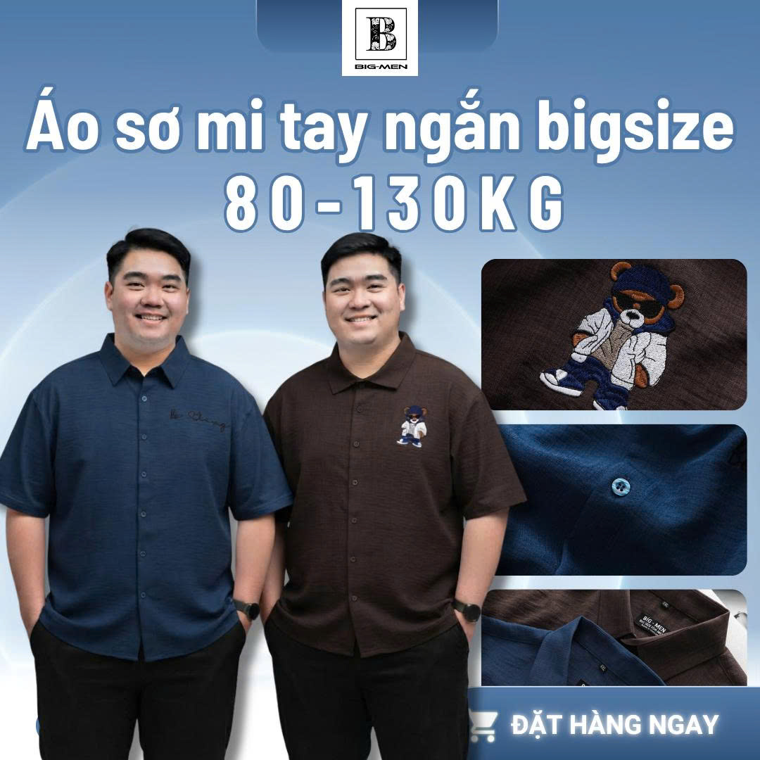 BIG MEN - Áo sơ mi tay ngắn nam big size vải đũi linen thêu họa tiết thời trang cỡ đại < 140kg - SMTN đũi thêu - Ảnh 2