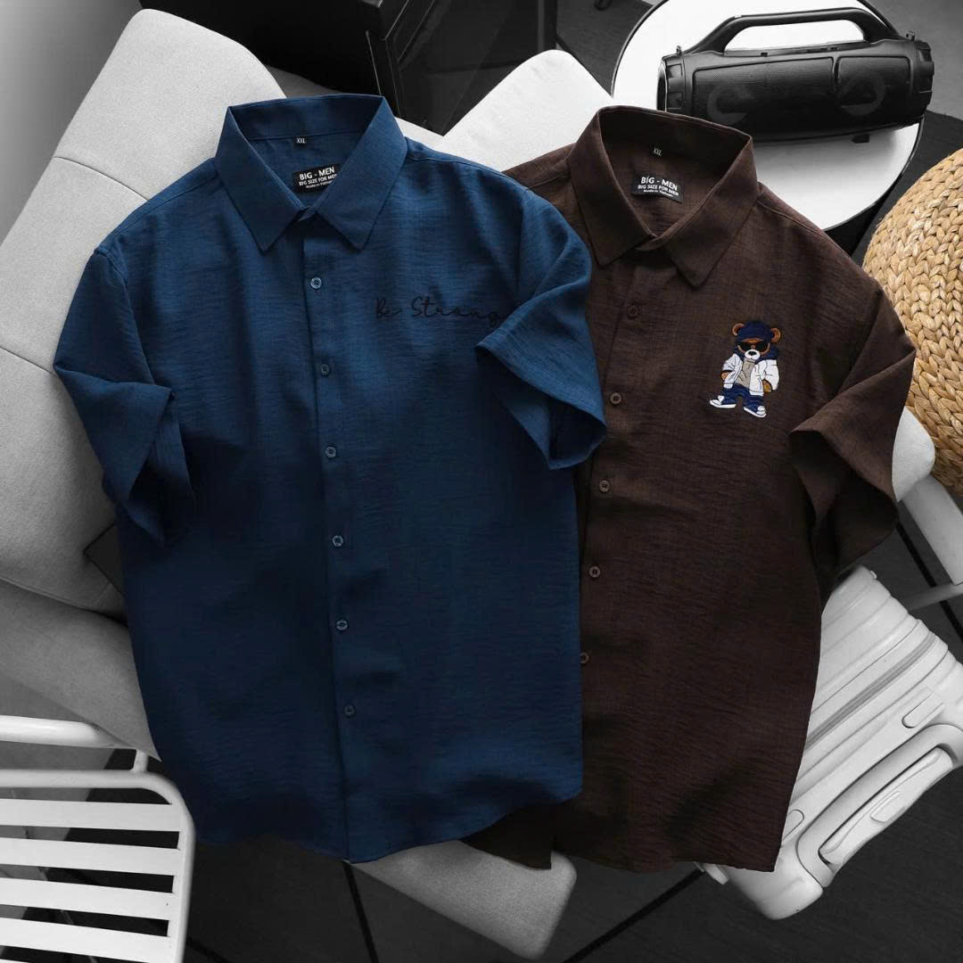 BIG MEN - Áo sơ mi tay ngắn nam big size vải đũi linen thêu họa tiết thời trang cỡ đại < 140kg - SMTN đũi thêu - Ảnh 8